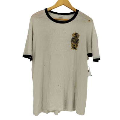 70-80s 後期バータグ USA製 染み込みプリント The BRASS MONKEY Lives リンガーTシャツ【1143439859296】