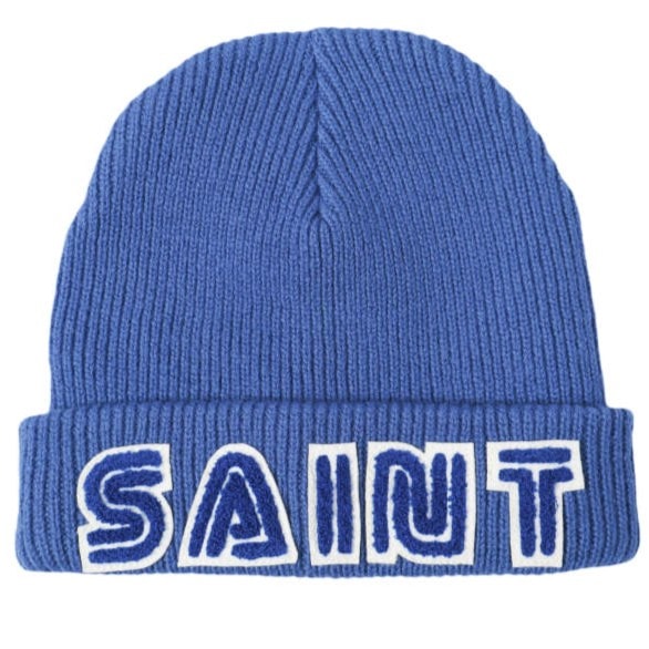 新品 SAINT MICHAEL セントマイケル 25AW 日本製 SG_KNIT CAP/SAINT SEGA セガ ウールニットキャップ SM-HR1-0000-C66 BLUE SAINT Mxxxxxx ビーニー ニット帽 ワッチキャップ 帽子