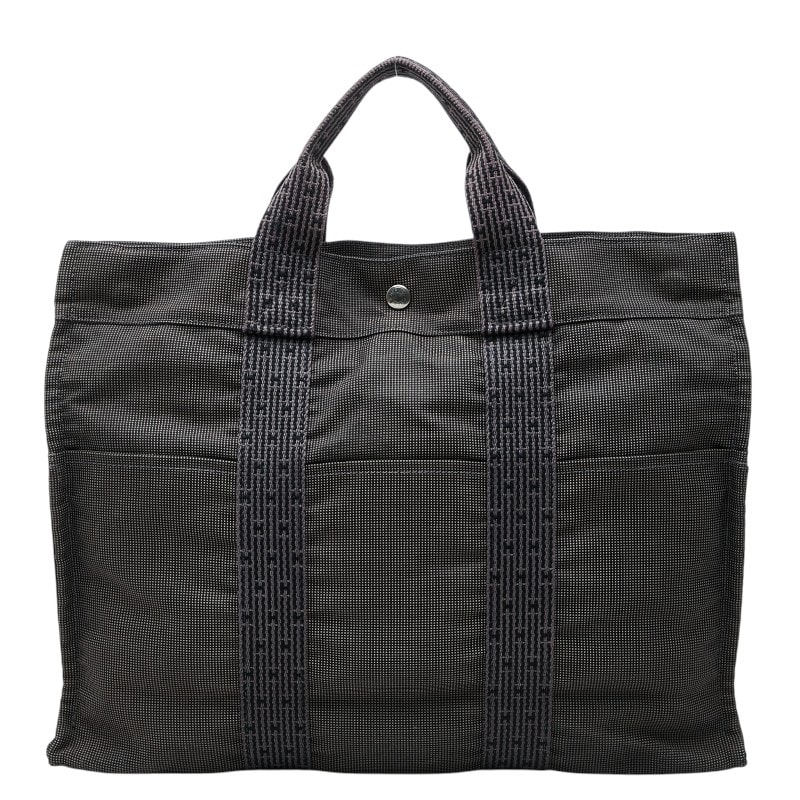 エルメス エールライン トートMM ハンドバッグ トートバッグ グレー キャンバス レディース HERMES 【中古】