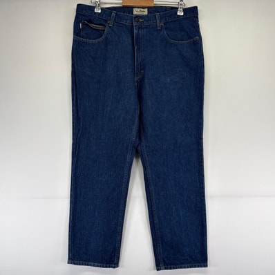 古着 エルエルビーン L.L.Bean デニム パンツ ストレート 5ポケット デニム 大きいサイズ w37×L29 ブルー系 メンズ