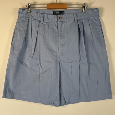 古着 90's/90年代 ポロバイラルフローレン Polo by Ralph Lauren ショートパンツ ポロチノ 半ズボン クラシックチノ w38 水色系 メンズ