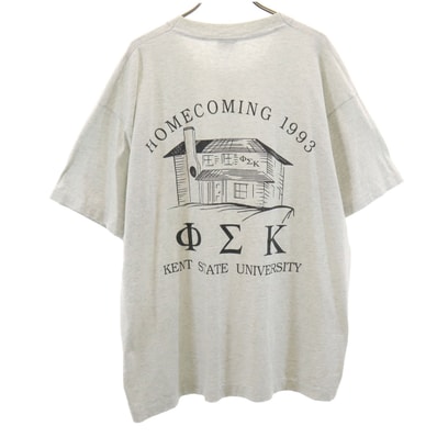 FRUIT OF THE LOOM BEST フルーツオブザルーム ベスト 90s USA製 オールド バックプリント 半袖 Tシャツ XL グレー シングルステッチ