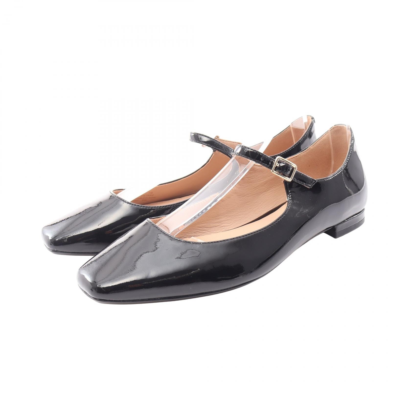 コールハーン COLE HAAN Bridge ブリッジ スクエアトゥ メリージェーン パンプス 靴 パテントレザー レディース ブラック系 【中古】