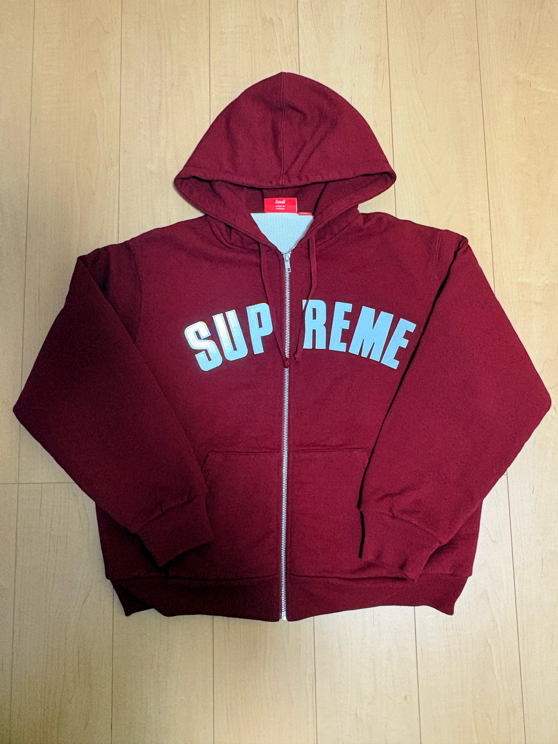 Supreme Arc Thermal Lined Zip Up Hooded Sweatshirt "Cardinal"