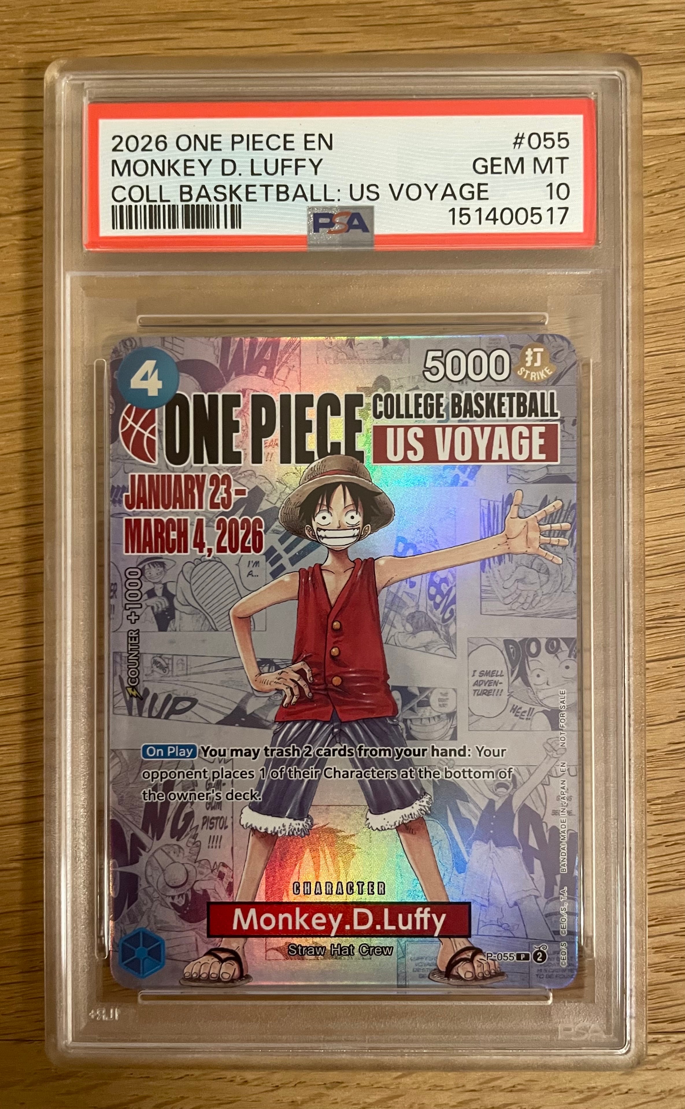 PSA10】モンキー・D・ルフィ：P (開封済) [P-055]【英語版