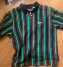 Supreme Open Knit Stripe Zip Polo