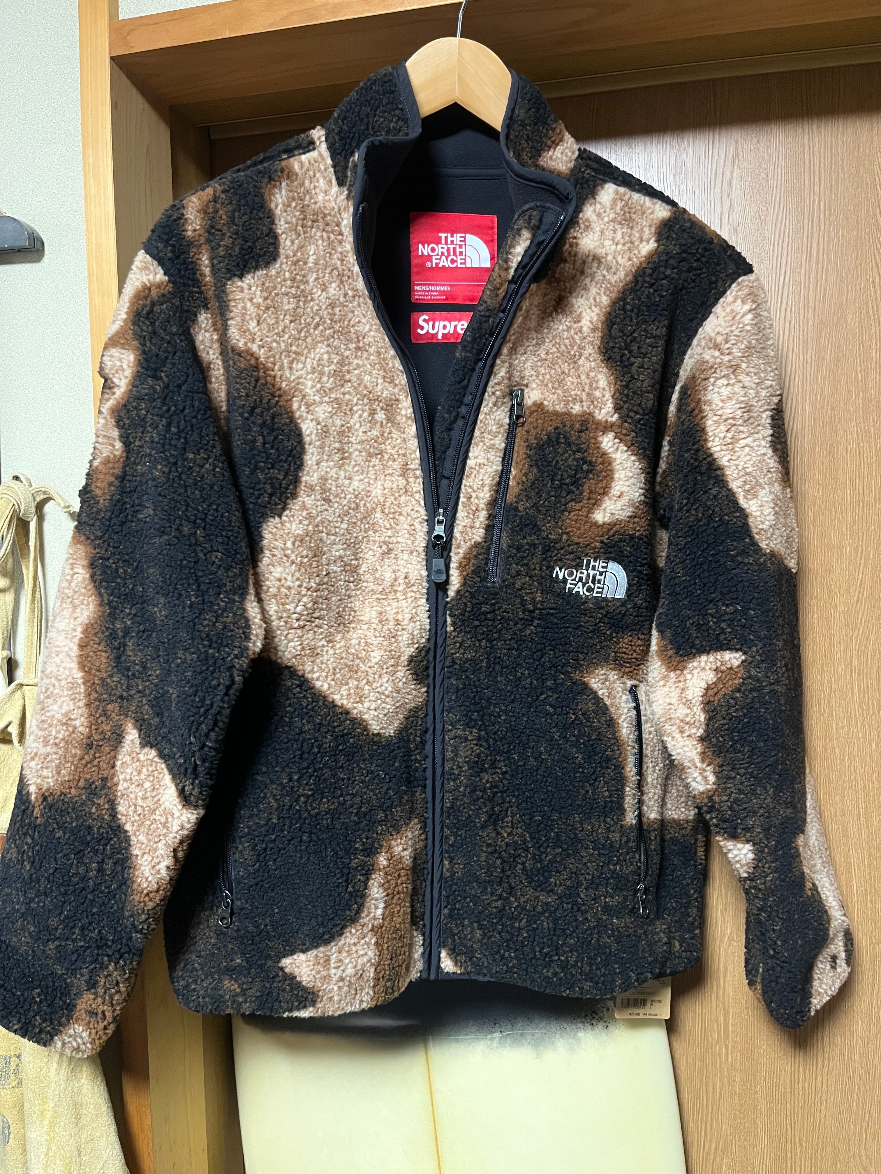 Supreme x The North Face Bleached Denim Print Fleece Jacket "Black"