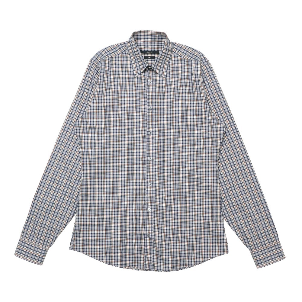 GUCCI グッチ slim 長袖シャツ サイズ39 15 1/2 チェック  イタリア製 ブランド古着【中古】20260728/RB0225