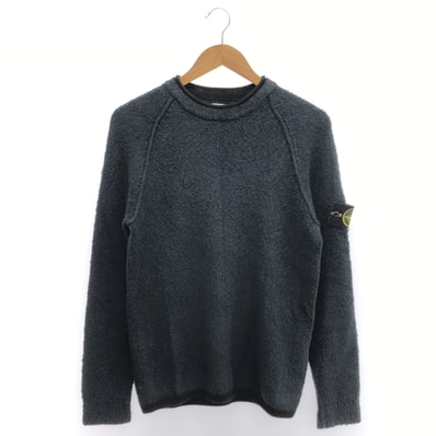 ストーンアイランド 19年製 7115570D2 ネイビー Teddy crewneck sweater テディ ロゴワッペン クルーネックスウェット S