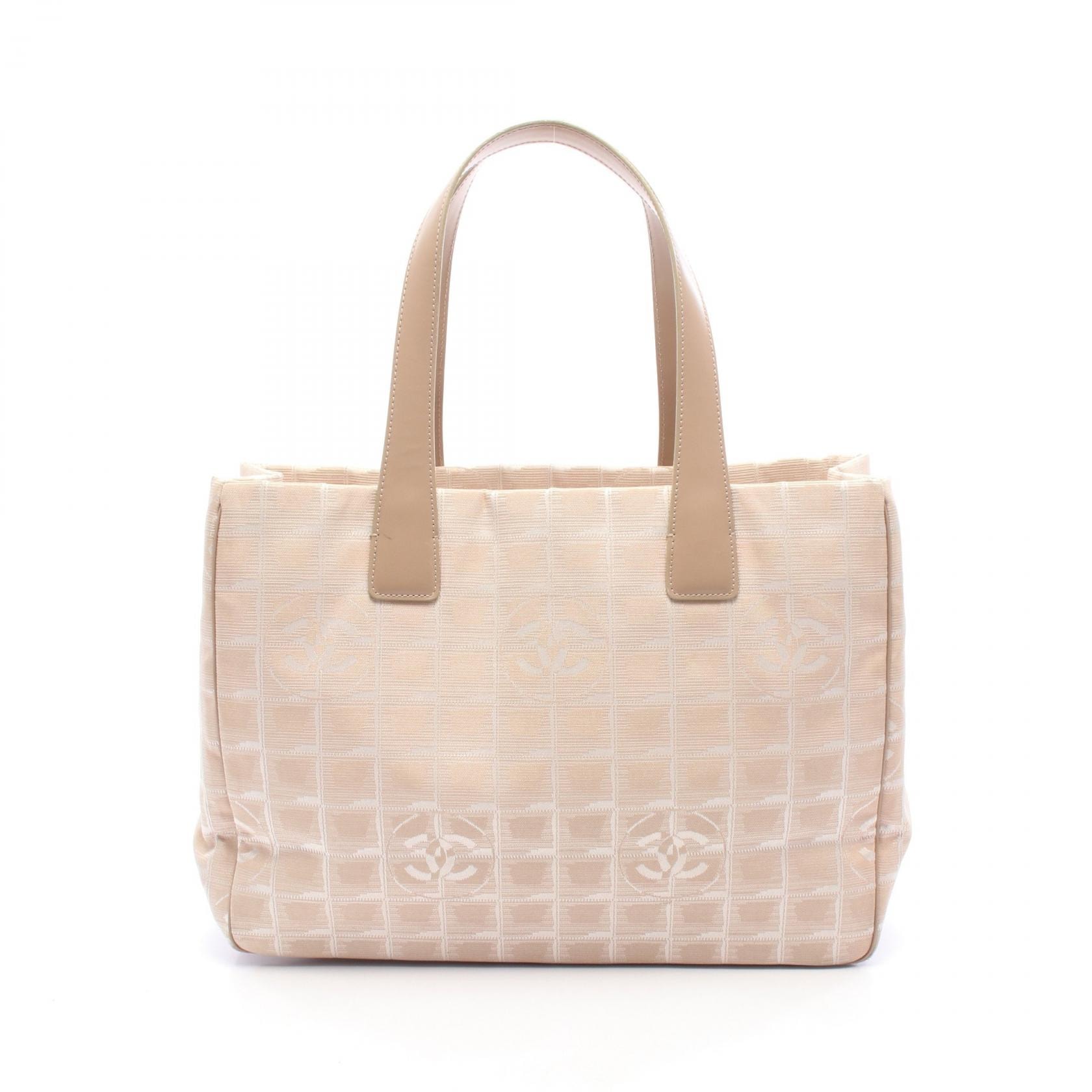 シャネル CHANEL ニュートラベルラインMM トートバッグ バッグ レザー ナイロンキャンバス レディース ベージュ系 A15991 【中古】