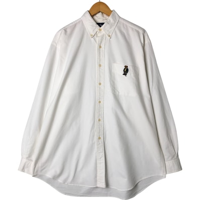古着 ラルフローレン Ralph Lauren BLAKE ポロベア 長袖 ボタンダウンシャツ メンズL相当/eaa560299