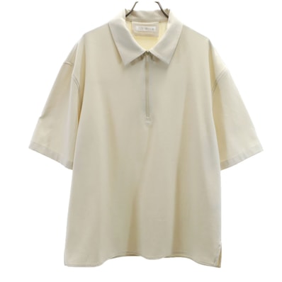 ZARA ザラ 半袖 ハーフジップ ポロシャツ M ベージュ