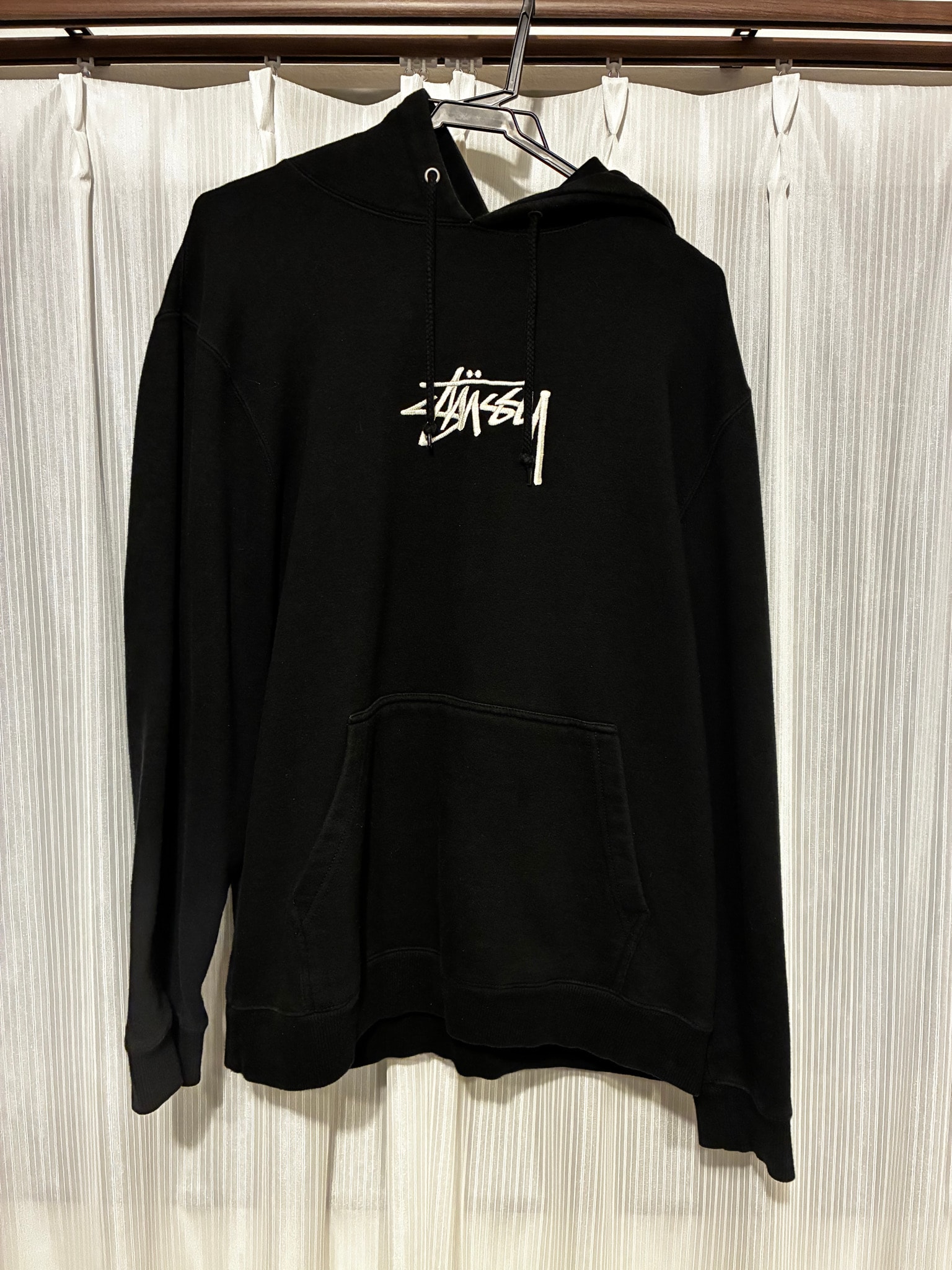 Stussy Stock Logo Applique Hoodie "Black"
