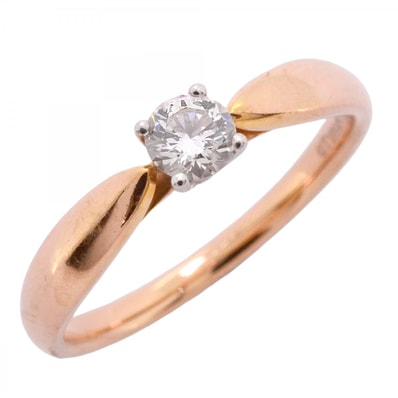 【6jdb0422-09】ティファニー リング ハーモニー 1PD K18PG ピンクゴールド Pt950 プラチナ ダイヤモンド/0.18ct 10.5号【中古】レディース