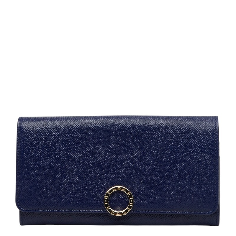 ブルガリ ブルガリブルガリ 長財布 ブルー レザー レディース BVLGARI 【中古】