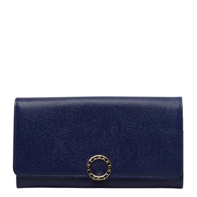 ブルガリ ブルガリブルガリ 長財布 ブルー レザー レディース BVLGARI 【中古】