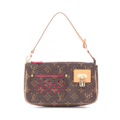 ルイ・ヴィトン LOUIS VUITTON ポシェットアクセソワール ハンドバッグ バッグ PVCコーティングキャンバス レザー モノグラム・ペルフォ フューシャ レディース ブラウン系 / ピンク系 M95183 【中古】