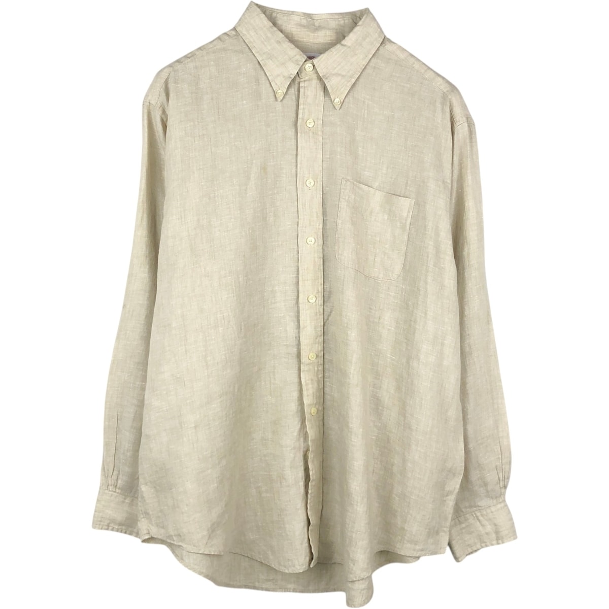 古着 ブルックスブラザーズ Brooks Brothers Est.1818 TRADITIONAL FIT 長袖 リネン ボタンダウンシャツ メンズXL相当/eaa668175
