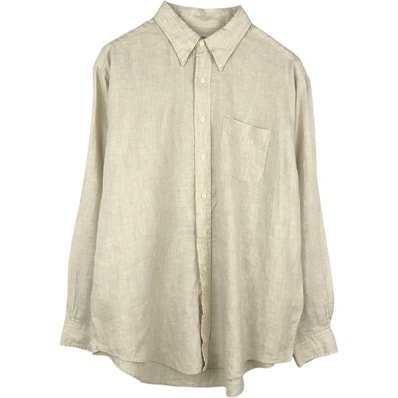 古着 ブルックスブラザーズ Brooks Brothers Est.1818 TRADITIONAL FIT 長袖 リネン ボタンダウンシャツ メンズXL相当/eaa668175