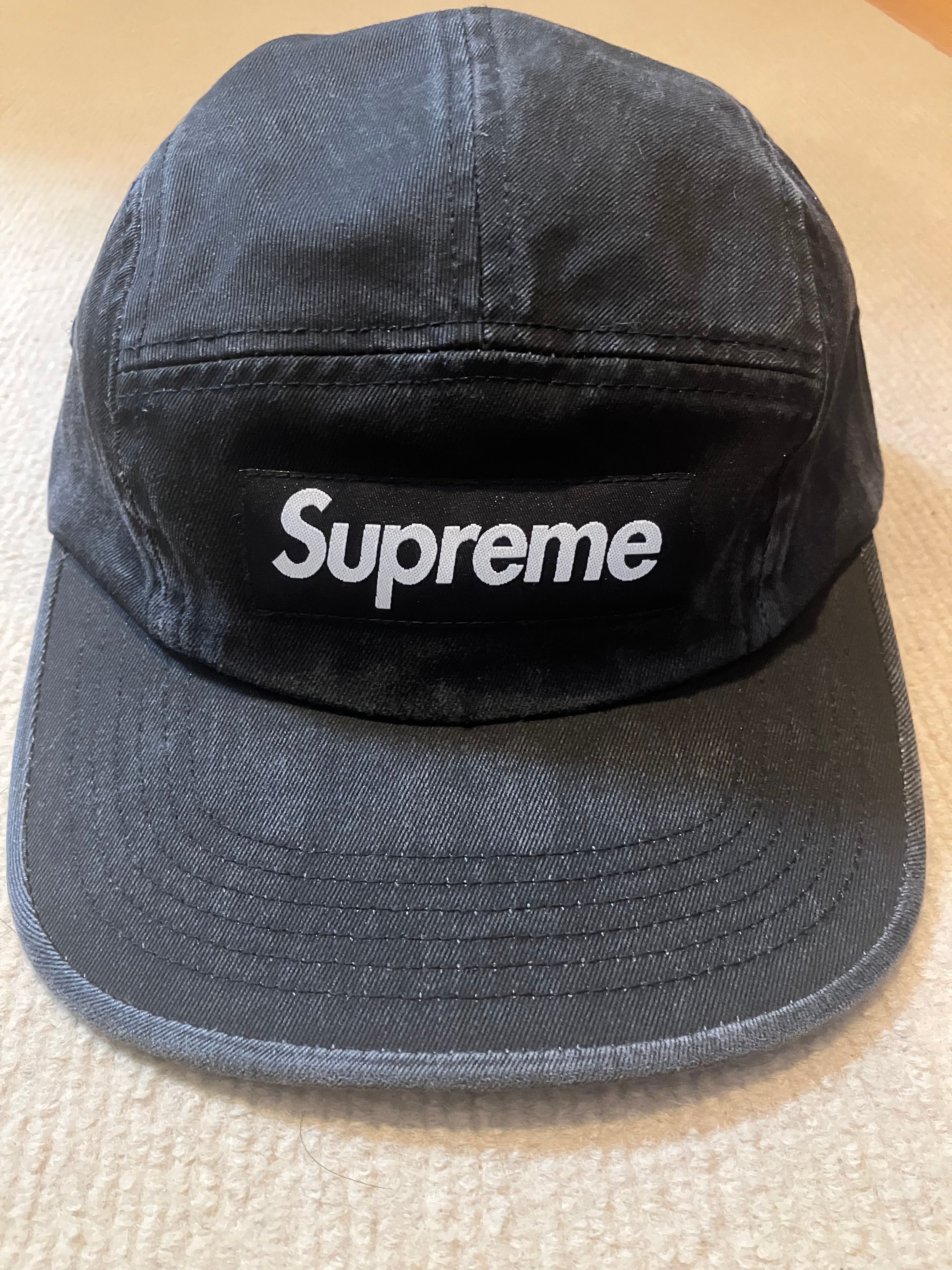Supreme Washed Chino Twill Camp Cap "Black"