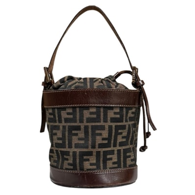 フェンディ バケットバッグ ズッカ ハンドバッグ キャンバス 2354-16325-008 ブラウン レディース FENDI 中古