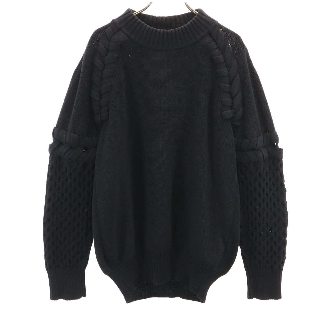 Sacai サカイ 長袖 デザイン ニット 2 ブラック セーター