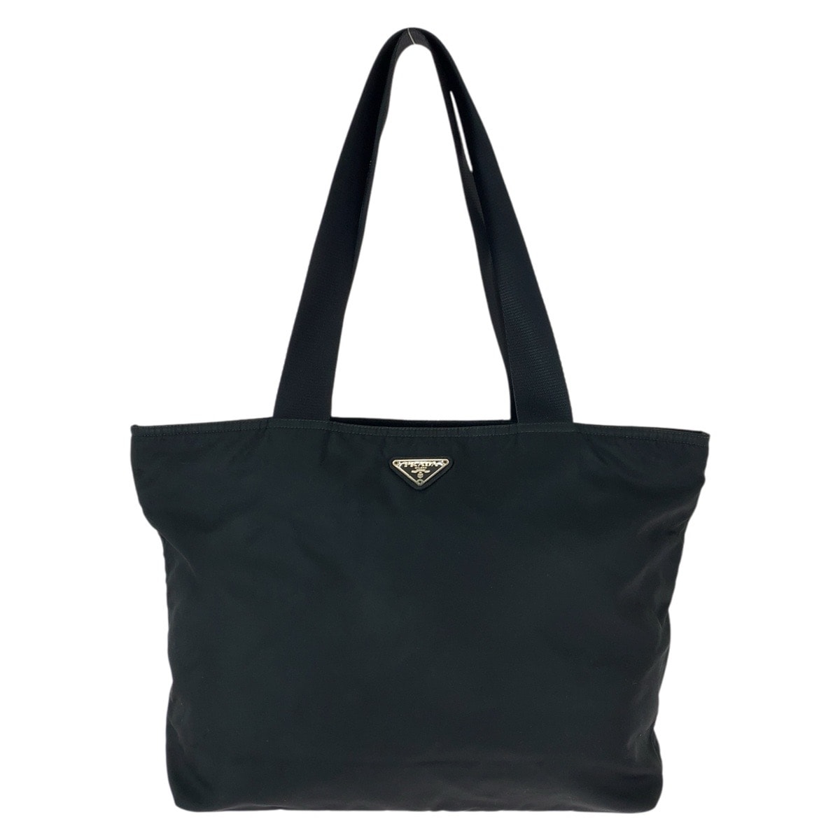 美品 PRADA プラダ テスート 三角ロゴプレート ブラック 黒 シルバー金具 ナイロン トートバッグ ショルダーバッグ 600799 【中古】