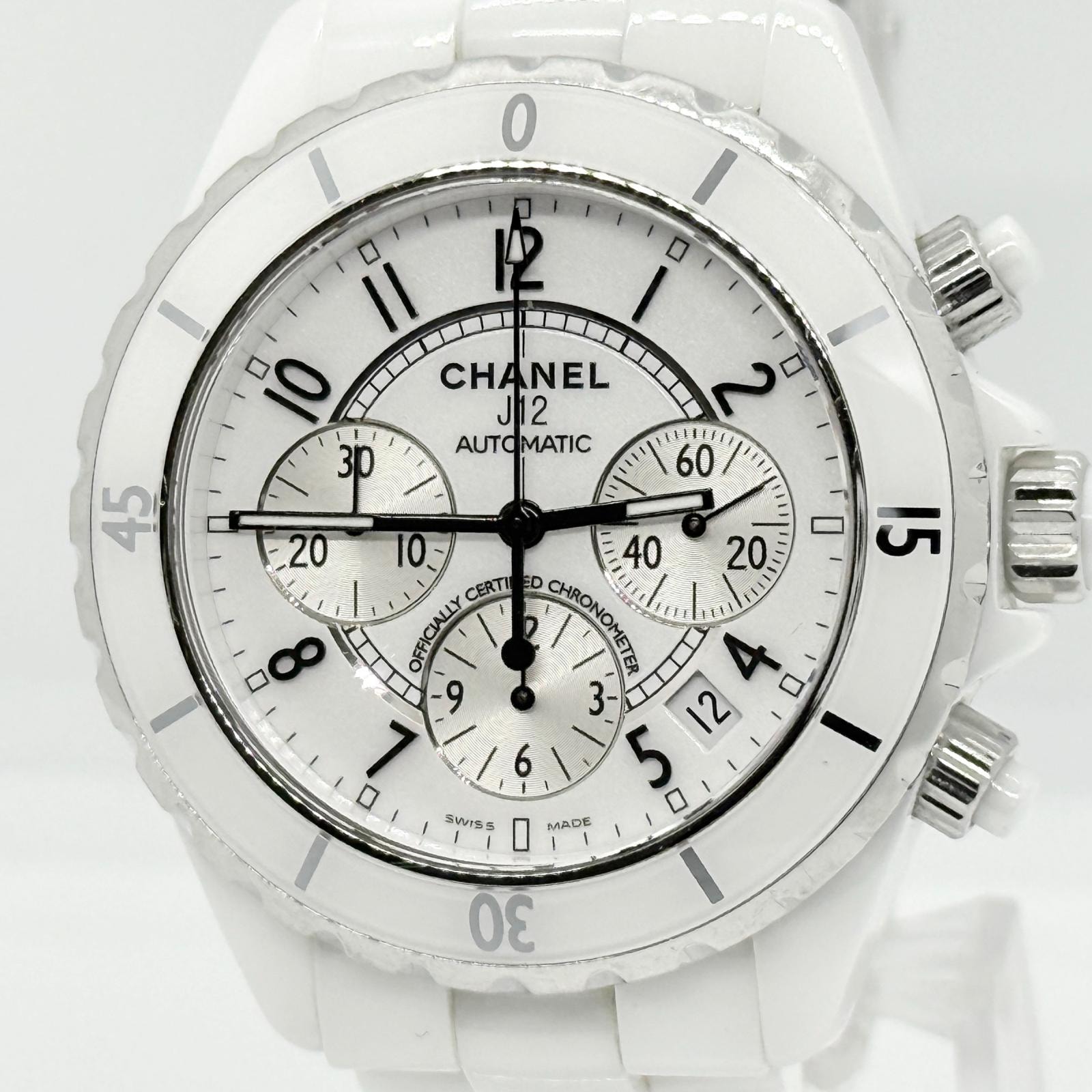 CHANEL シャネル J12 H1007 CE ホワイト L.R.60306 AT メンズ 腕時計 稼働品