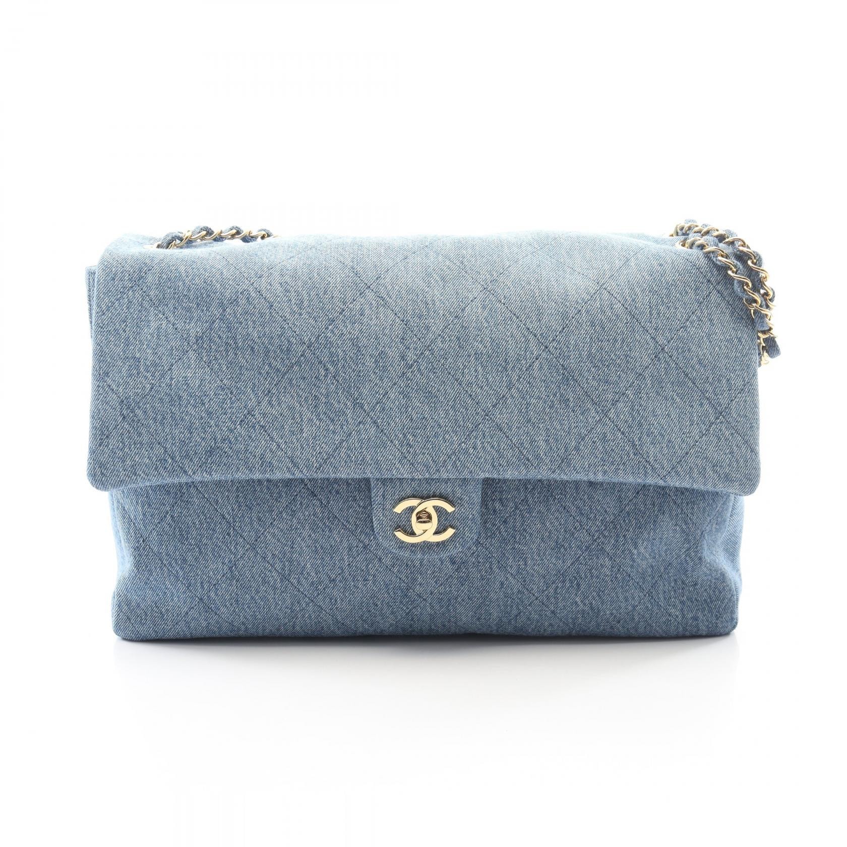 シャネル CHANEL ジャンボマトラッセ ショルダーバッグ バッグ デニム レディース ブルー系 【中古】