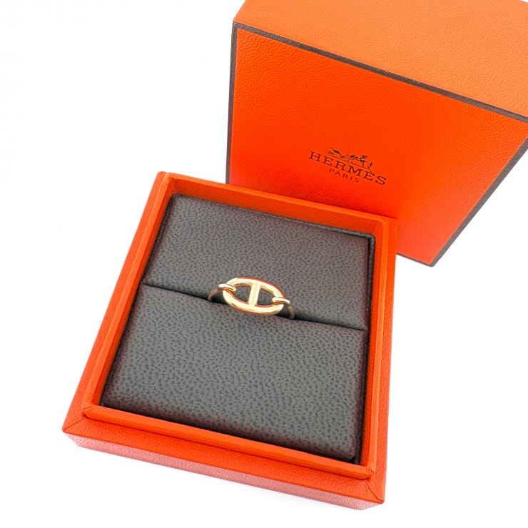 HERMES K18PG シェーヌダンクル ロンド リング・指輪 52 12号 Au 750 ピンクゴールド エルメス 正規品【鑑定済み】