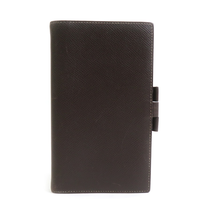 エルメス HERMES 手帳カバー レザー ダークブラウン ユニセックス【中古】 e61744a