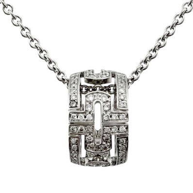 ブルガリ パレンテシ ネックレス 18金 K18ホワイトゴールド ダイヤモンド レディース BVLGARI 中古
