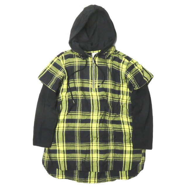 Name. ネーム 18AW 日本製 WOOL/RAYON PLAID HOODED SHIRTS ONE PIECE ウールレーヨン チェックフーデッドシャツワンピース W-NMOP-18AW-002 2 イエロー トップス lc30005