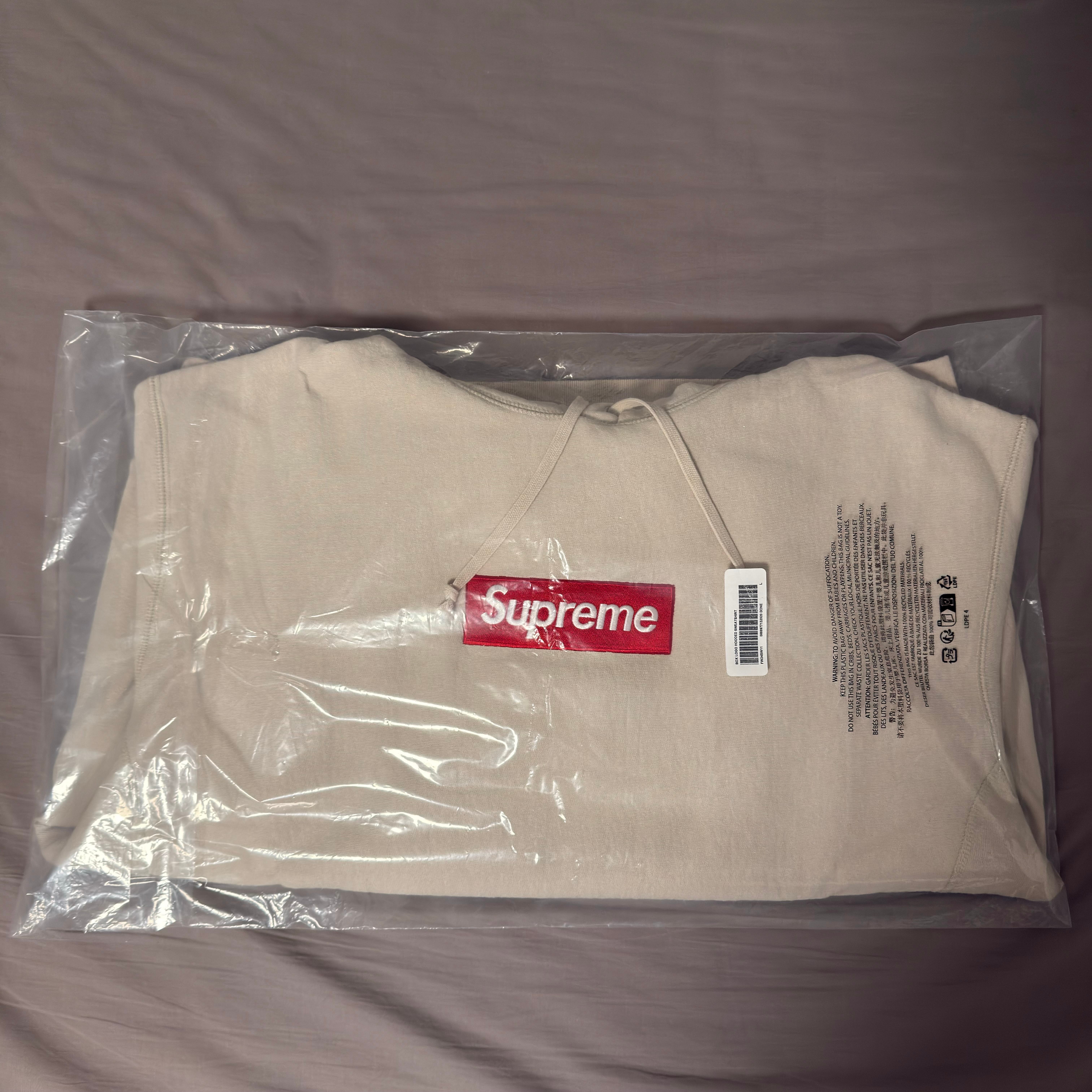 シュプリーム ボックス ロゴ フーディー スウェットシャツ "ストーン" (24FW)