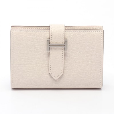 エルメス HERMES ベアンミニ ナタ カードケース アクセサリー シェーブル シェーブル K刻印(2025年製造) レディース アイボリー系 039795CK 【中古】