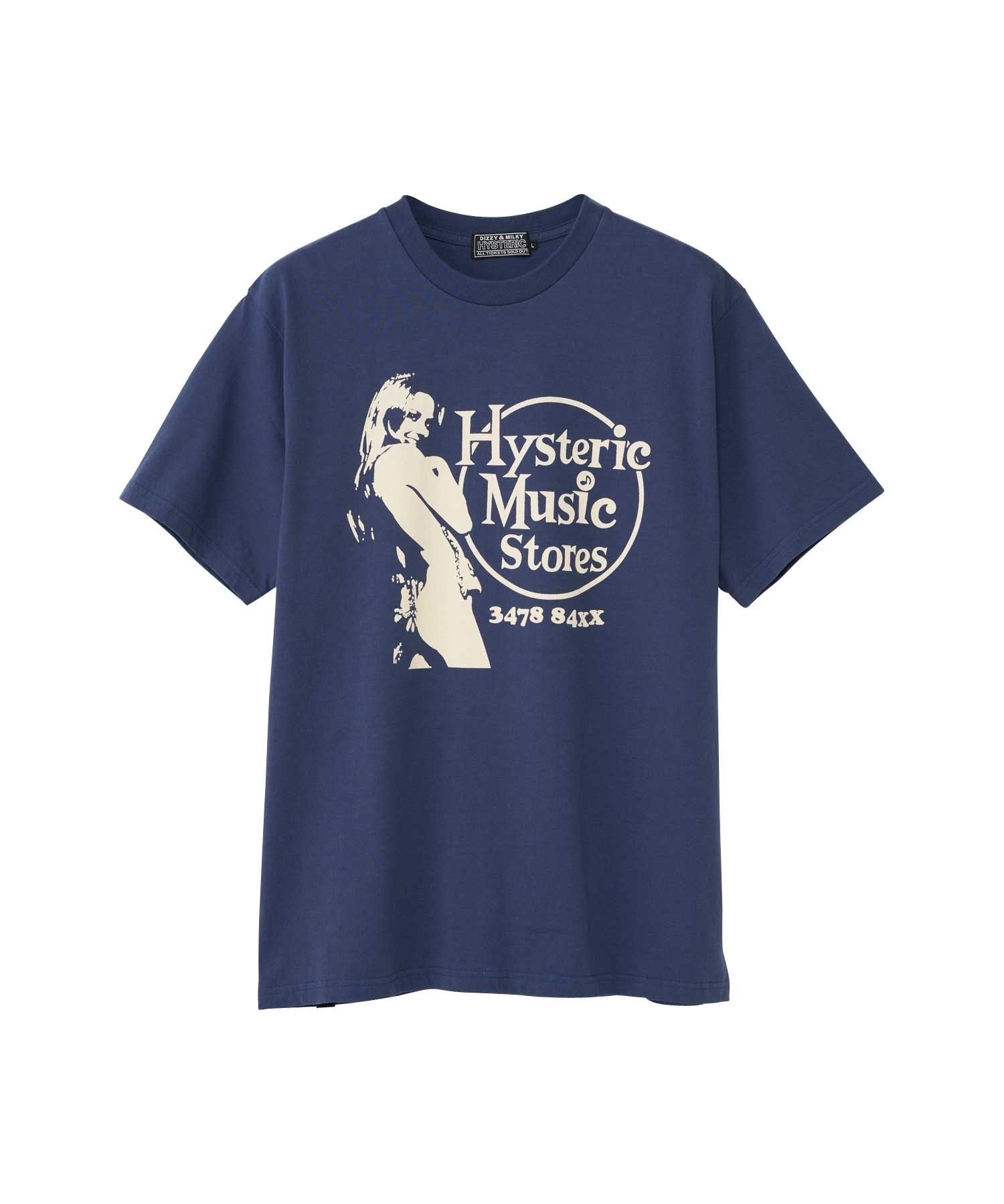 HYSTERIC GLAMOUR Music Store T-Shirt "Navy"