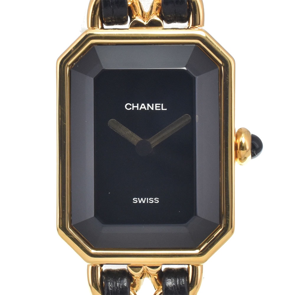 シャネル CHANEL H0001 プルミエールS ブラック クォーツ レディース 美品 腕時計 I#147875