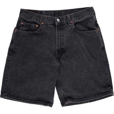 古着 00年代 リーバイス Levi's 550 RELAXED FIT ブラックデニムショーツ ショートパンツ メンズw32相当/eaa614111