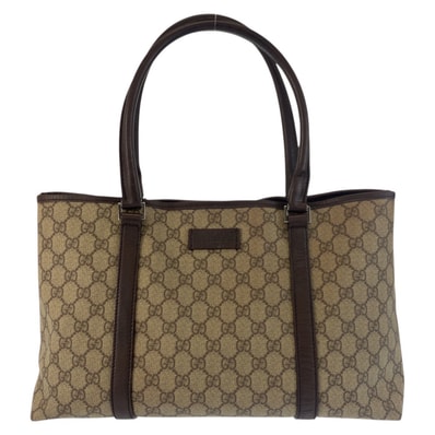 GUCCI グッチ ベージュ ブラウン GGスプリームキャンバス レザー/ トートバッグ ショルダーバッグ 603290 【中古】