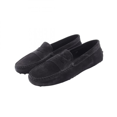 トッズ TOD'S ゴンミーニ カジュアルシューズ 靴 スウェード レディース ブラック系 【中古】