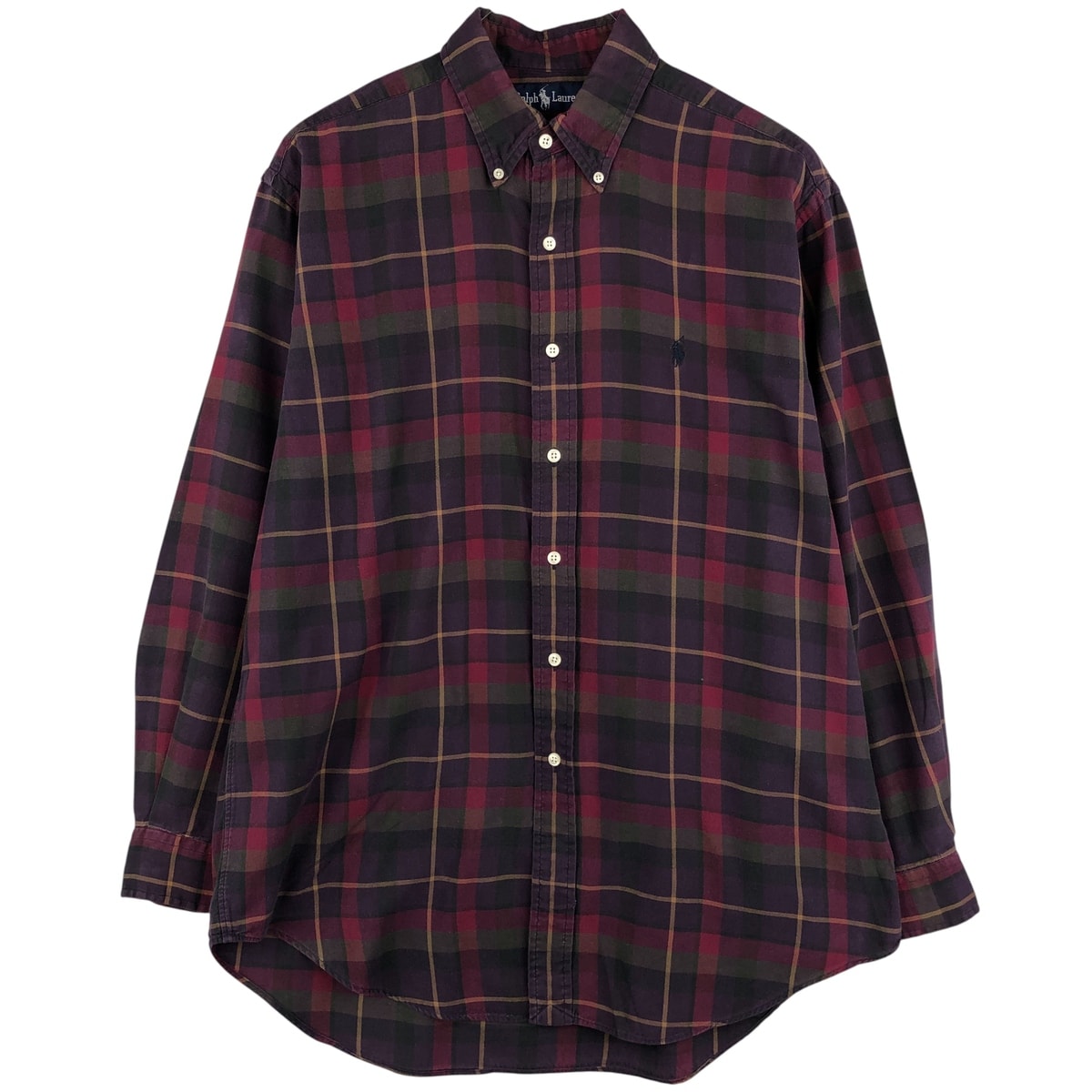 古着 ラルフローレン Ralph Lauren 長袖 ボタンダウンチェックシャツ メンズM相当/eaa459594