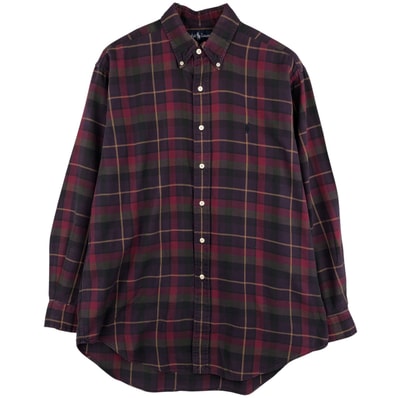 古着 ラルフローレン Ralph Lauren 長袖 ボタンダウンチェックシャツ メンズM相当/eaa459594