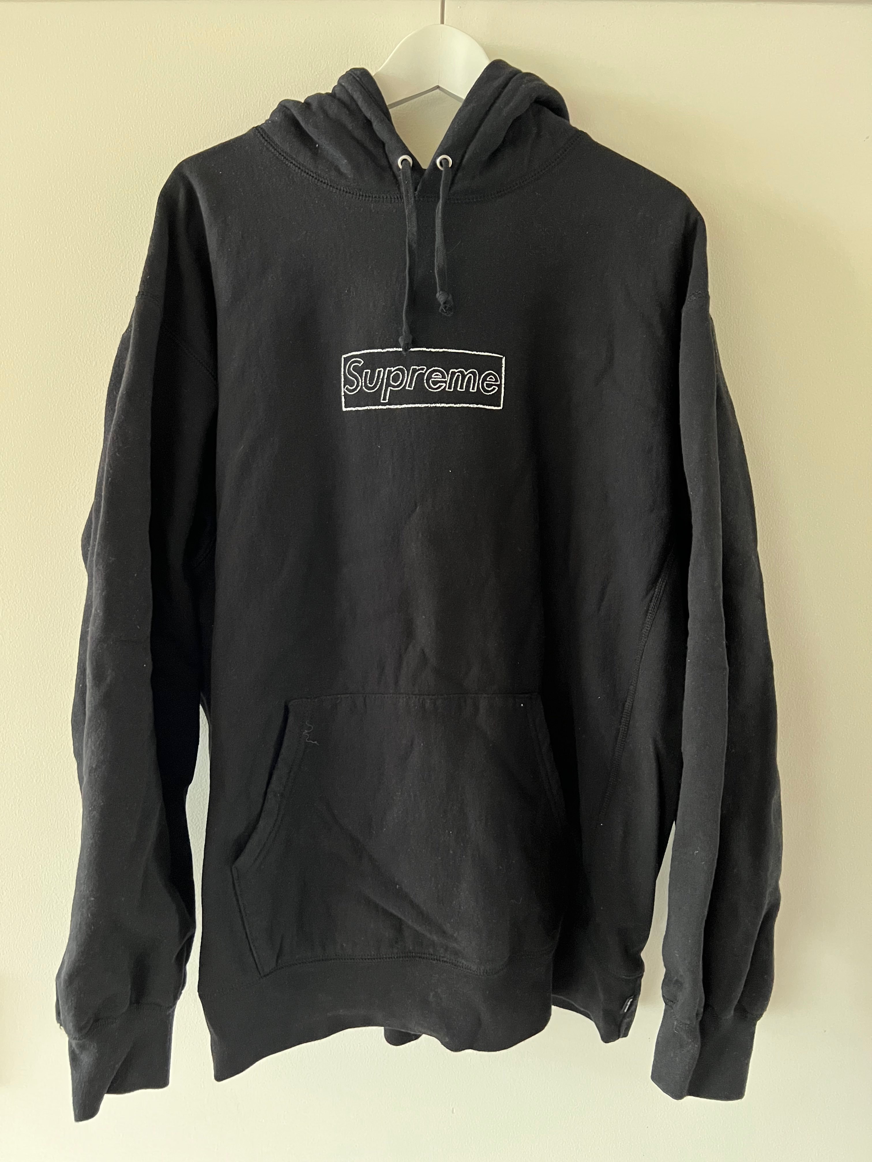 Supreme KAWS Chalk Logo Hooded Sweatshirt "Black"(2021)