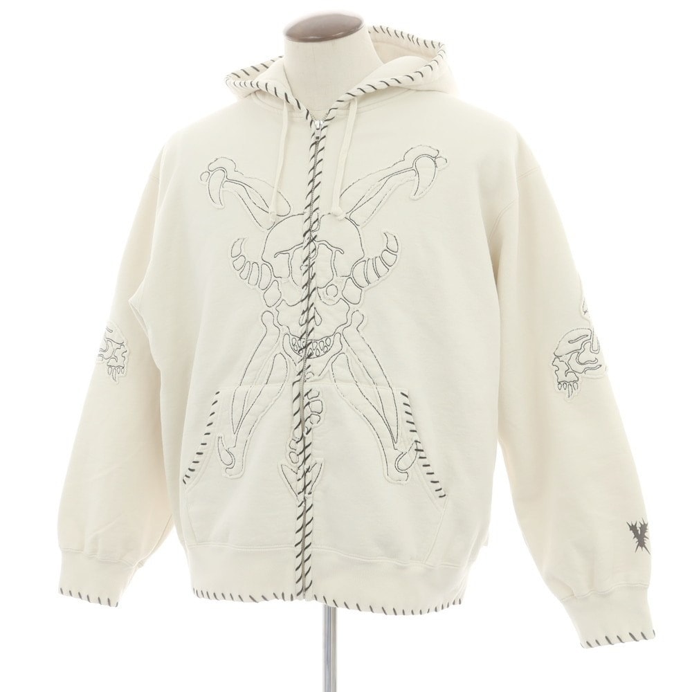 【中古】シュプリーム Supreme × Y's 2025年秋冬 Zip Up Hooded Sweatshirt スウェット パーカー オフホワイト【サイズL】【メンズ】