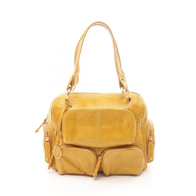 トッズ TOD'S ハンドバッグ バッグ エキゾチックレザー レディース イエロー系 【中古】