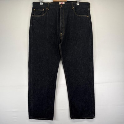古着 リーバイス Levi's デニム パンツ Gパン 501 ボタンフライ 先染め ストレート 大きいサイズ W42×L32 ブラック系 メンズ