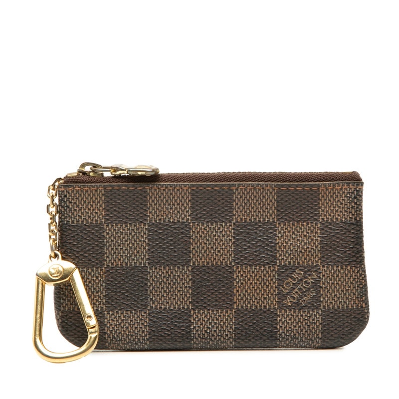 ルイ ヴィトン ダミエ ポシェット クレ コインケース キーケース 小銭入れ N62658 ブラウン PVC レザー レディース LOUIS VUITTON 中古