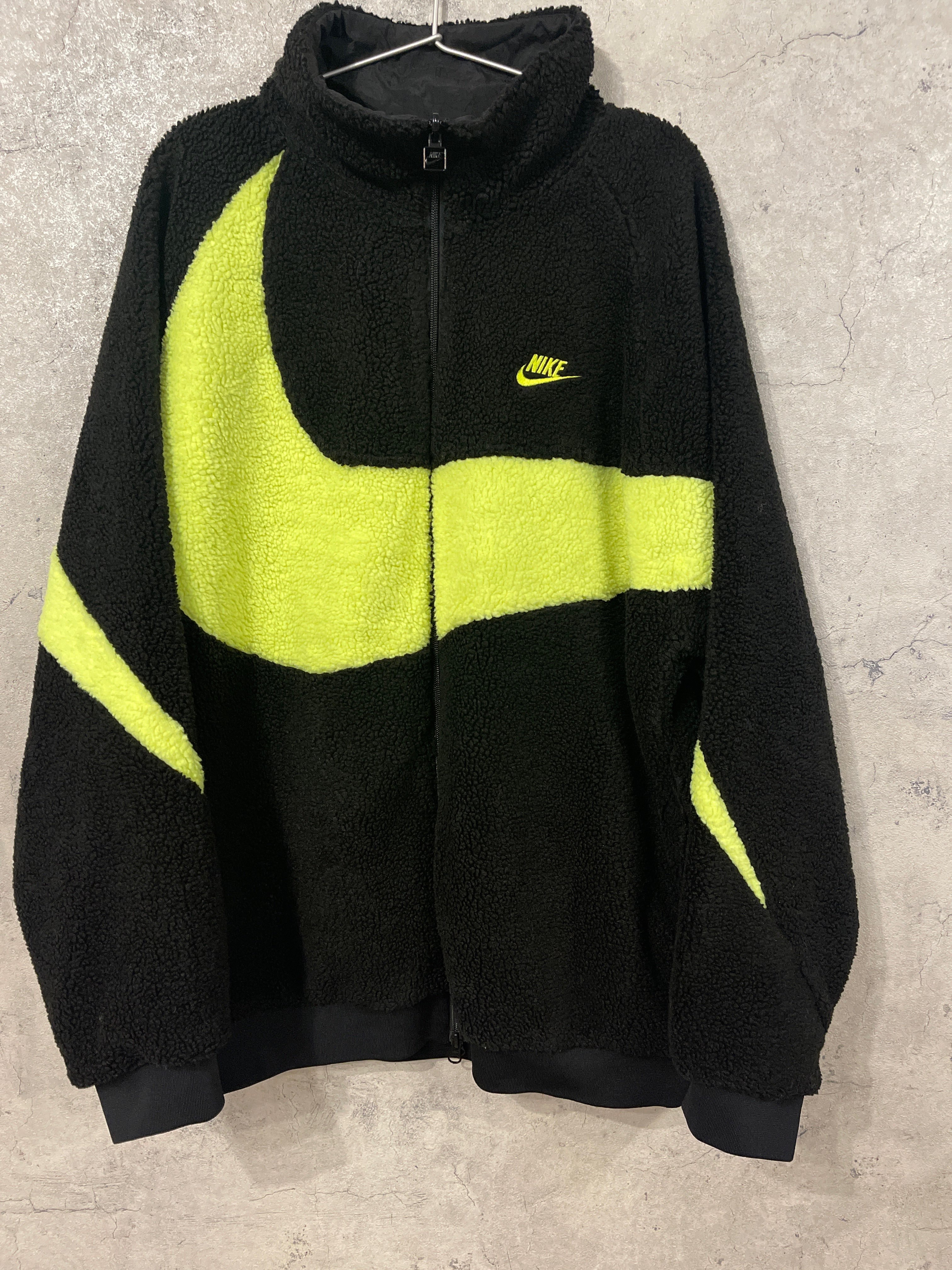Nike Big Swoosh Reversible Boa Jacket"Black Neon"