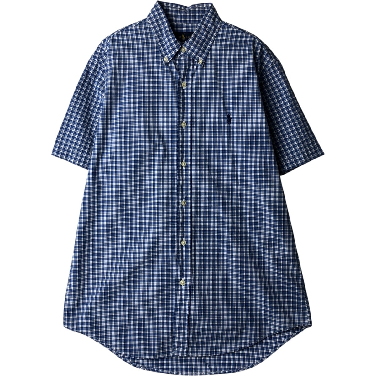 古着 ラルフローレン Ralph Lauren 半袖 ボタンダウン チェックシャツ メンズM相当/eaa640914
