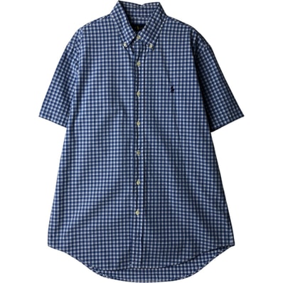 古着 ラルフローレン Ralph Lauren 半袖 ボタンダウン チェックシャツ メンズM相当/eaa640914